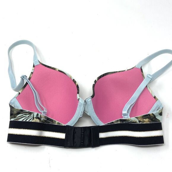 PINK Victoria’s Secret Wear Everywhere Lightly Lined T Shirt Bra 32B Palm Leaf - Picture 2 of 7